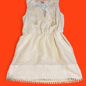 SAYLOR NY Boho Cream Pom-Pom Mini Dress sz Large